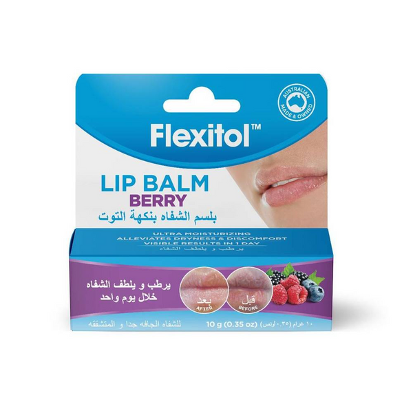 Flexitol Raspberry Lip Balm, Concentrated Formula, 10g