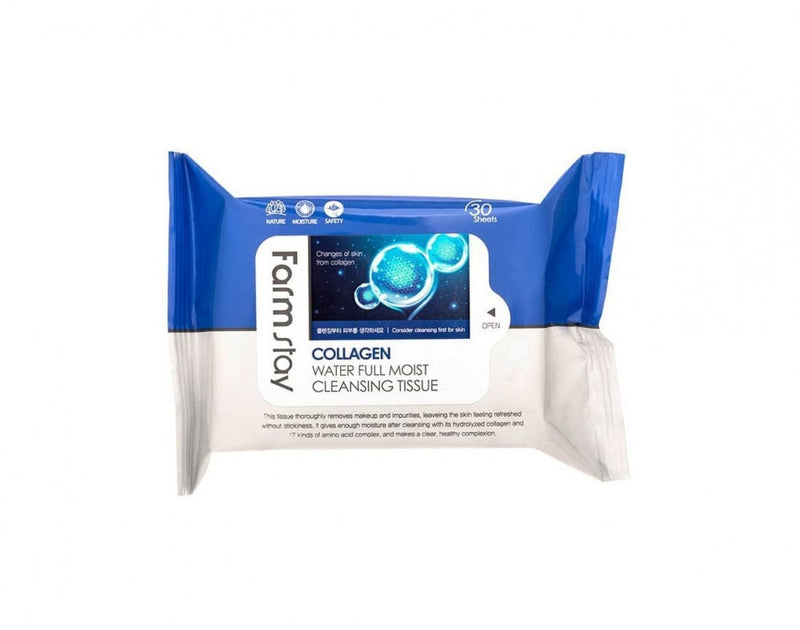 Farm Stay Collagen Water Cleansing Wipes, Moisturizing, 30 Count