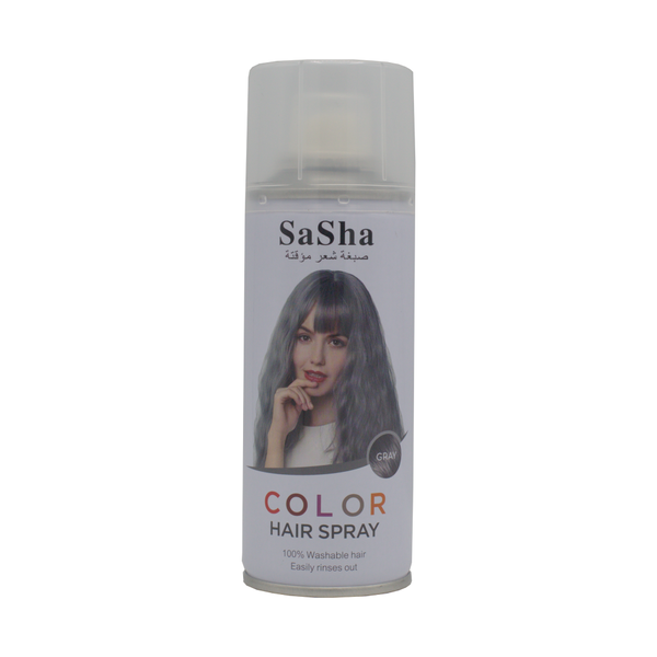 Sasha Temporary Hair Color Spray Gray Washable Styling 130ml