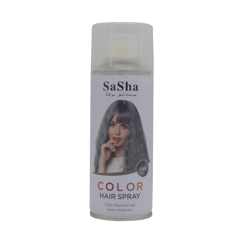Sasha Temporary Hair Color Spray Gray Washable Styling 130ml
