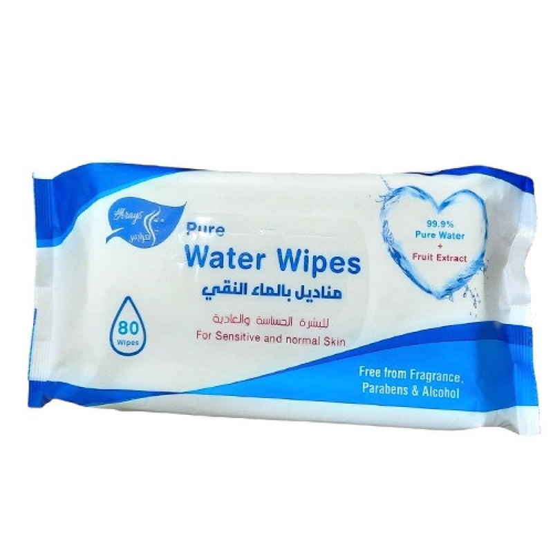 Al Arayes Purified Water Wipes for Sensitive Skin, 80 Count