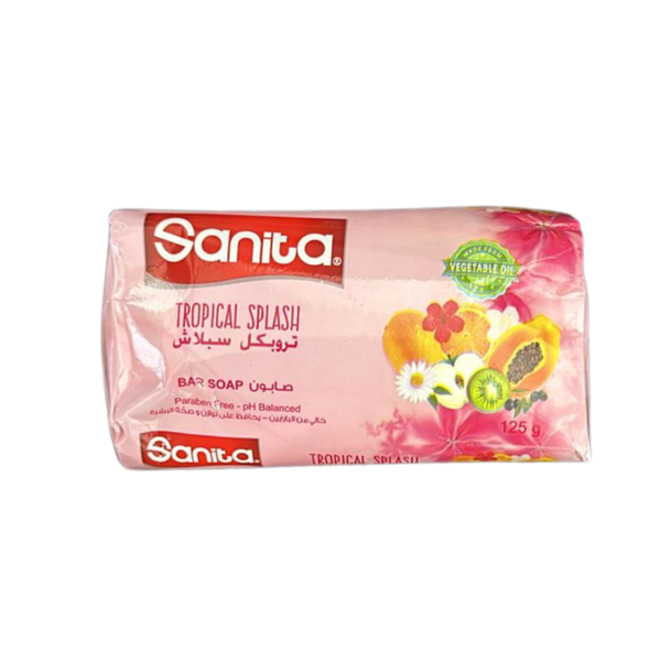 Sanita Tropical Splash Bar Soap 125g Refreshing Cleansing