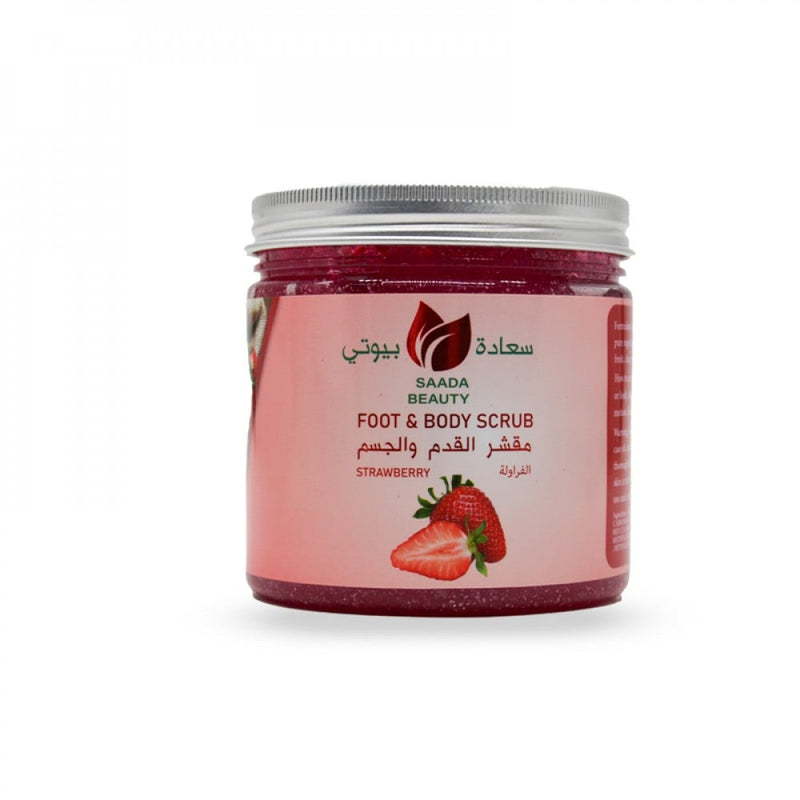 Saada Beauty Strawberry Foot and Body Scrub, Exfoliating, 500ml