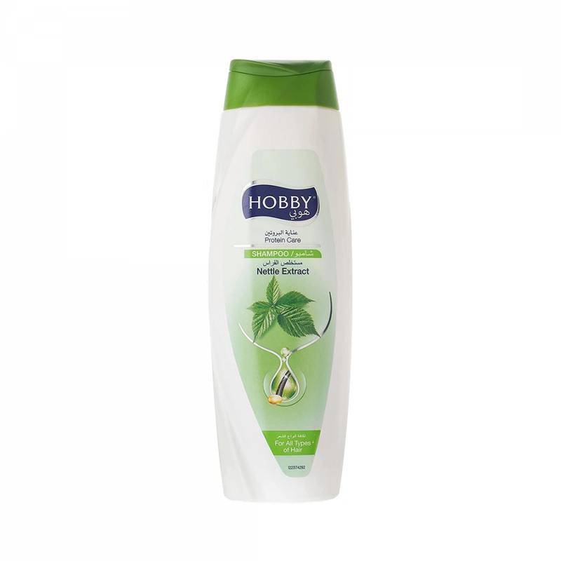 Hobby Protein Shampoo with Nettle Extract, Moisturizing and Shine-Enhancing, 600 ml
