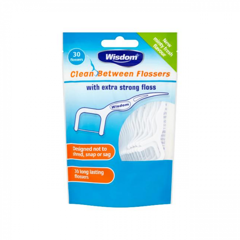 Wisdom Interfloss Dental Floss Picks, Mint Flavor, 30 Count