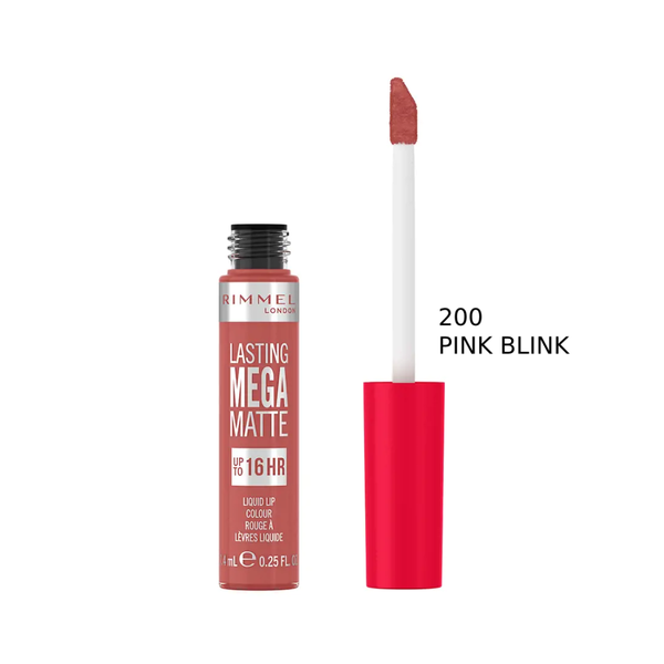 Rimmel London Lasting Mega Matte Liquid Lipstick 200 Pink Blink 7.4ml