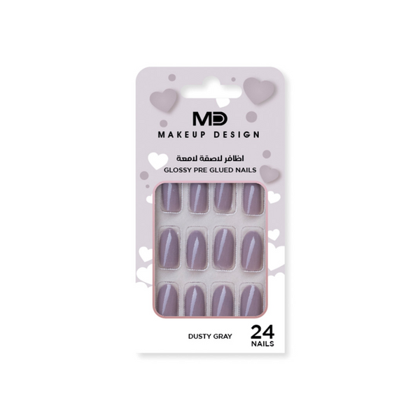 Md Glossy Adhesive Nails, Reusable Artificial Nails, 24 Pieces, 10 Sizes