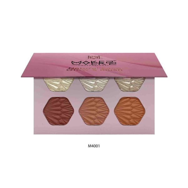 Make Over 22 Face Palette M4001 Highlighter and Blush 6 Shades