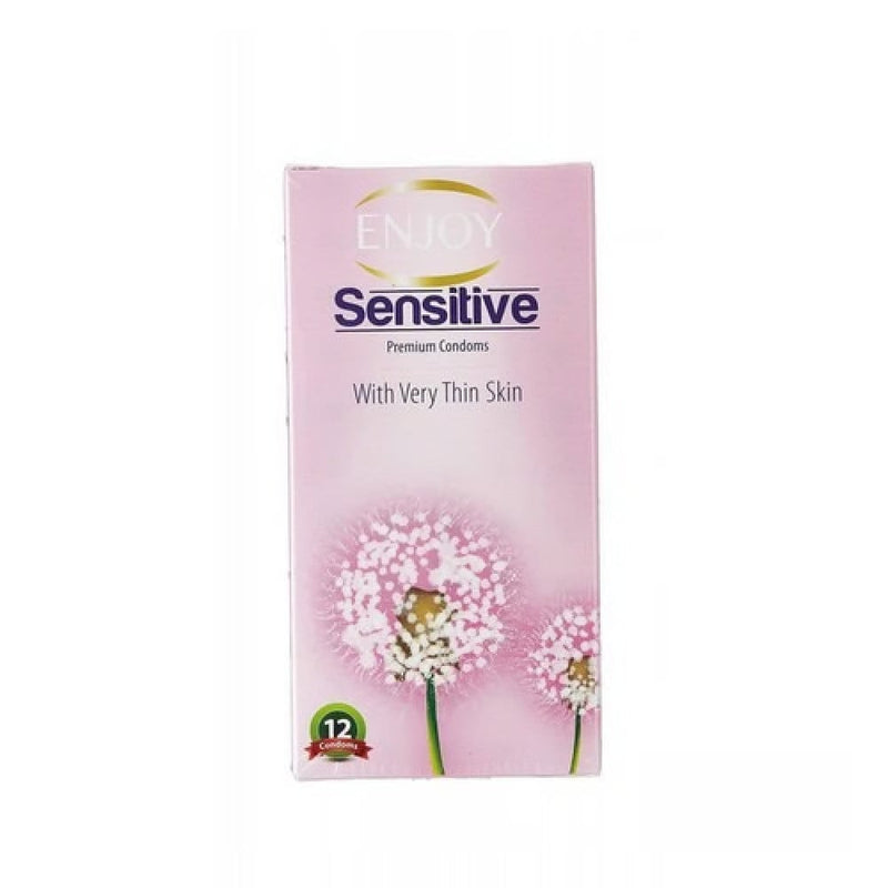 Enjoy Sensitive Thin Lubricated Latex Condoms 12 Pack