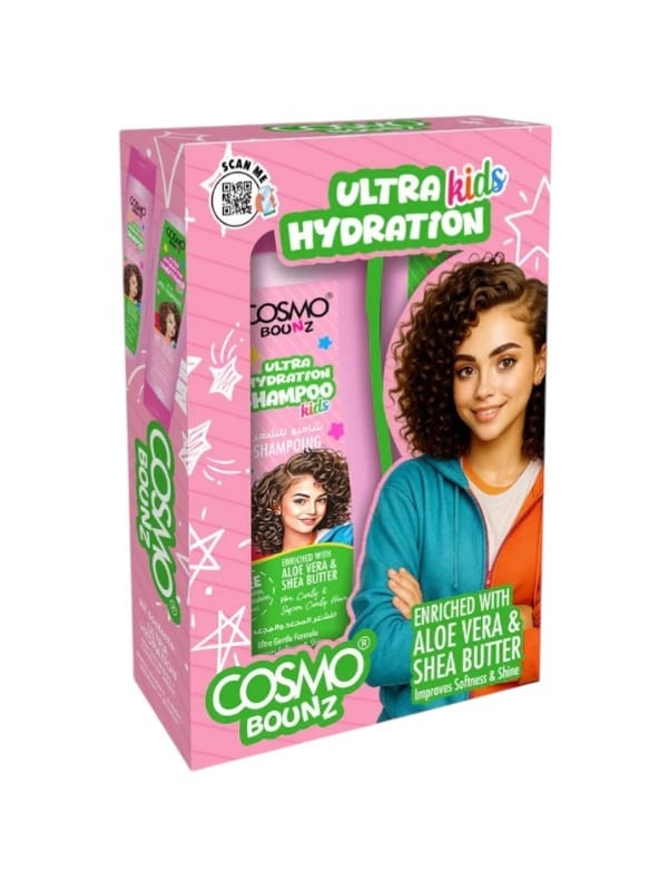 Cosmo Bounz Ultra Hydration Kids Set Curly Hair Shampoo Conditioner 2 x 400ml