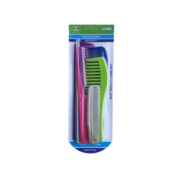 Jellys Hairbrush Set, Multi-Colored, 6-Piece Detangling and Styling Kit
