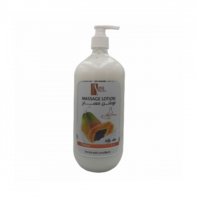 Spa System Papaya Body Massage Lotion Skin Hydration 1000 ml