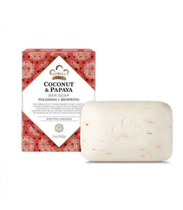 Nubian Heritage Coconut & Papaya Soap Bar, 142g