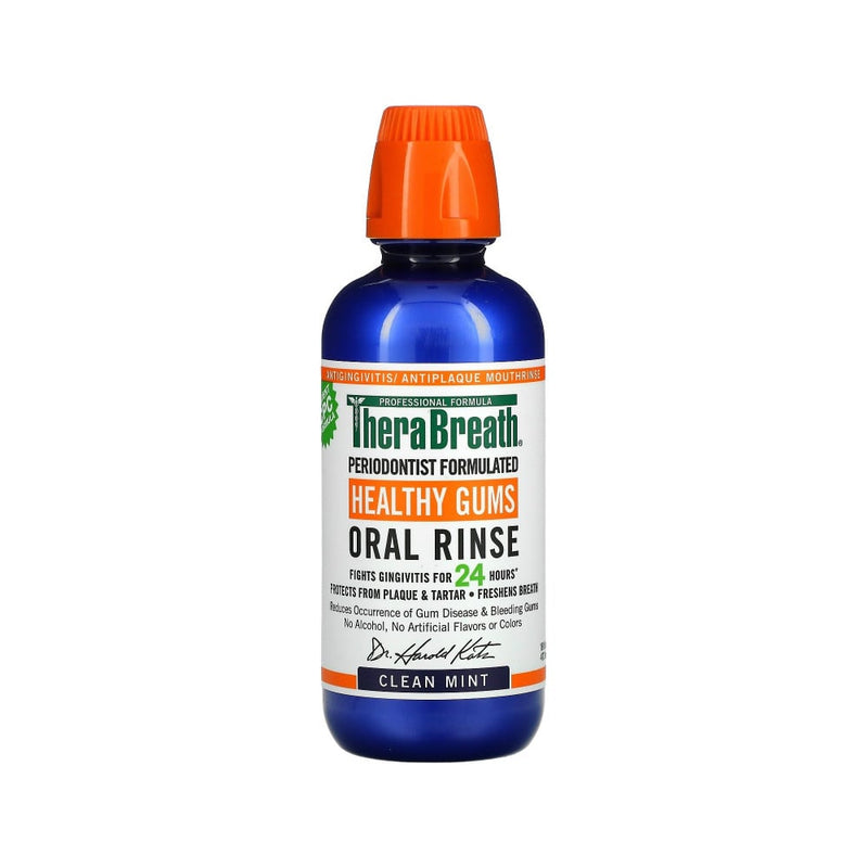 TheraBreath Mint Mouthwash Gum Protection Antibacterial 473ml